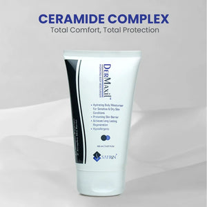Safrin DerMaxil Ceramide Complex hydrating body moisturizer tube for sensitive skin