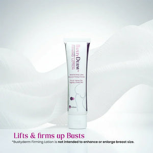 Safrin Bustyderm Firming Lotion tube for breast and body, tones and tightens sagging skin