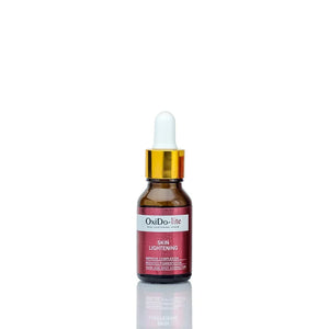 OxiDo-lite skin lightening serum bottle with gold dropper from Safrin Skin Care