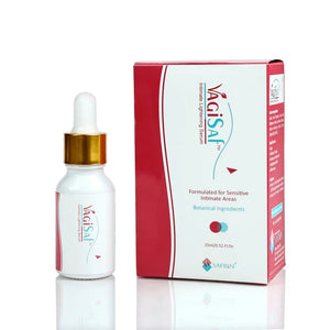 Safrin Vagisaf serum and box for sensitive skin, lightening, botanical ingredients