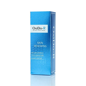 OxiDo-R Retinol Night Serum blue box by Safrin Skin Care for fine lines and skin renewal