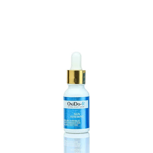 OxiDo-R Retinol Night Serum by Safrin Skin Care, blue dropper bottle on white background