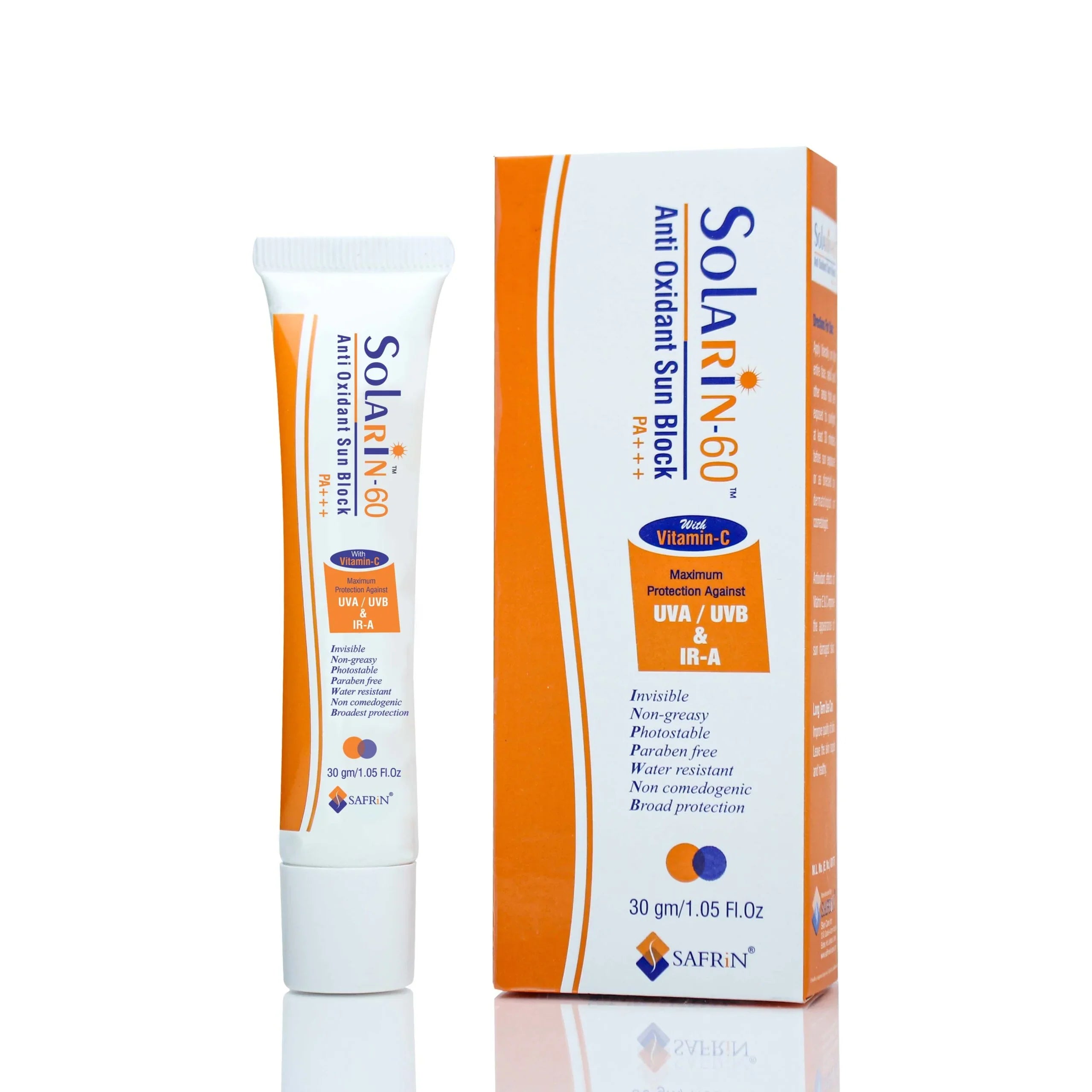 SOLARIN 60 Anti Oxidant Sunblock 30gm - Safrin Skin Care